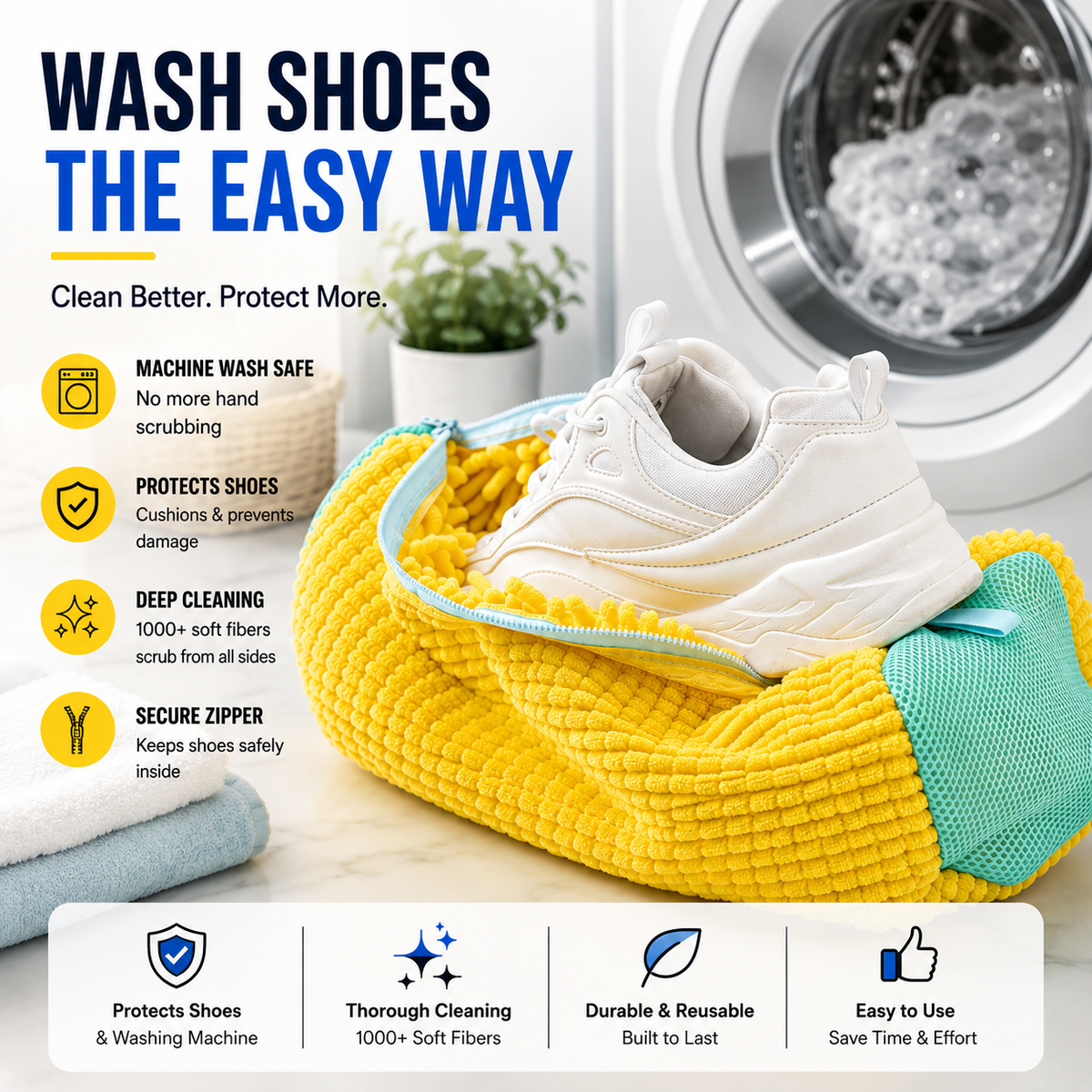 π No-Scrub Shoe Washing Bag β Clean & Protect Your Sneakers In The Washing Machine