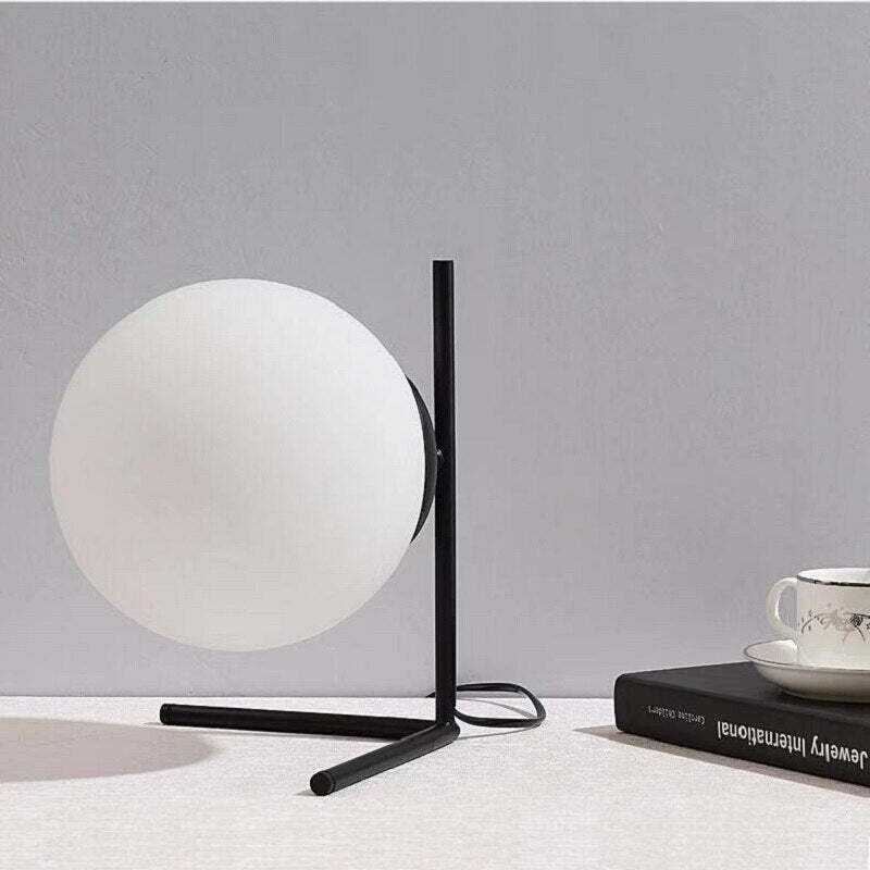 1. Elegant Transparent Glass Ball Table Lamp for Bedroom